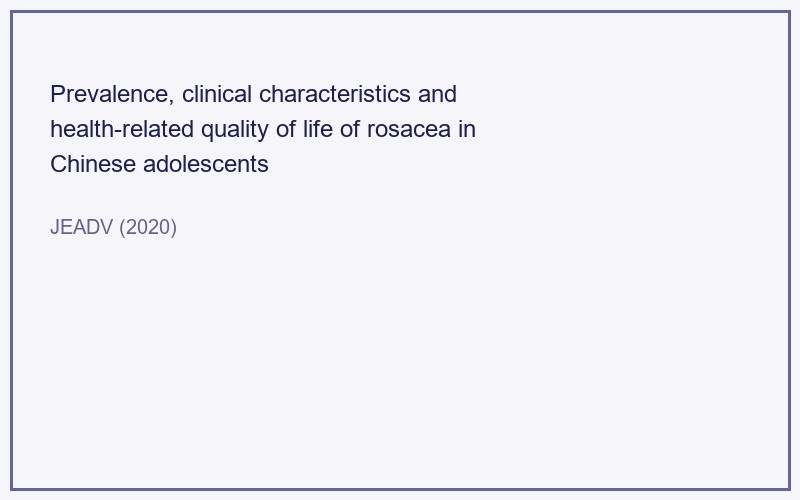 Image for Prevalence, clinical characteristics and health-related quality of life of rosacea in Chinese adolescents: a population-based study