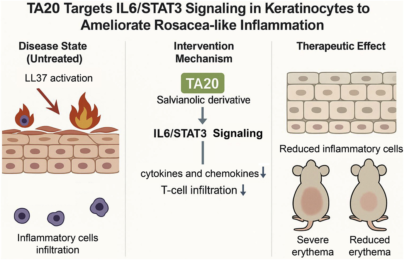 Image for A derivative of tanshinone alleviates rosacea-like skin inflammation by modulating the IL6/STAT3 signaling pathway in keratinocytes